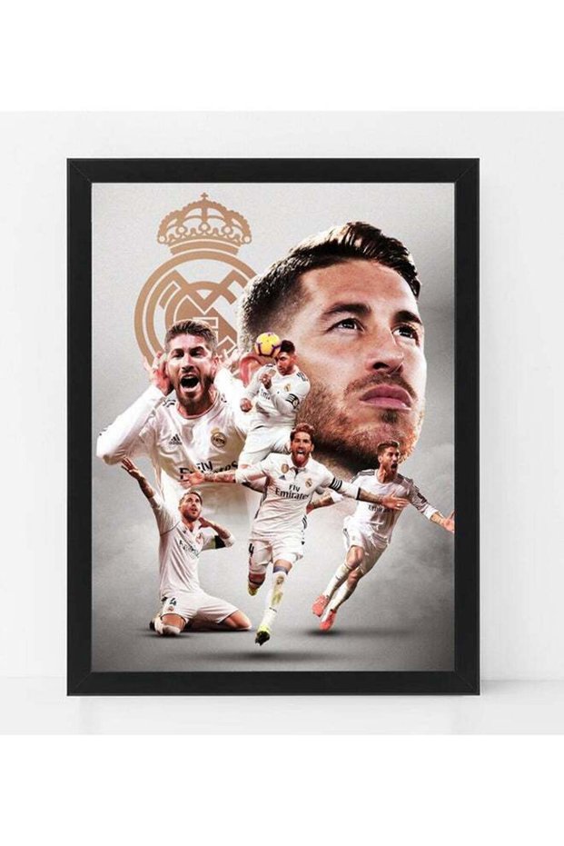 Sergio Ramos Real Madrid Poster with Frame Multicolour 30x40cm