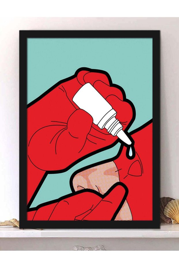 Wall Posters with Daredevil Eye Drops Pop Art and Black Frame - Wall Arts Home Décor Photo Frames -