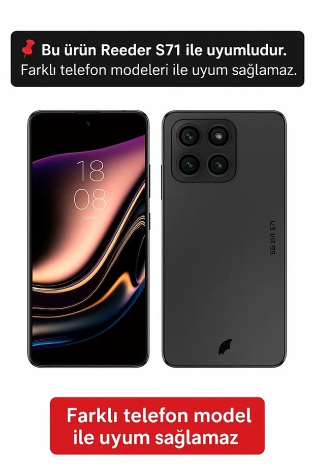 S71 Compatible Printed, Matte Black Color, Soft Silicone, Protective, Shock Absorbing Cover, Case - 4