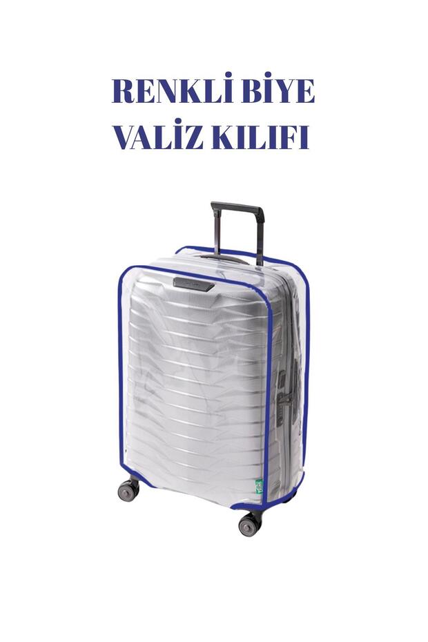 Transparent Suitcase Cover and Suitcase Protector Colorful Piping