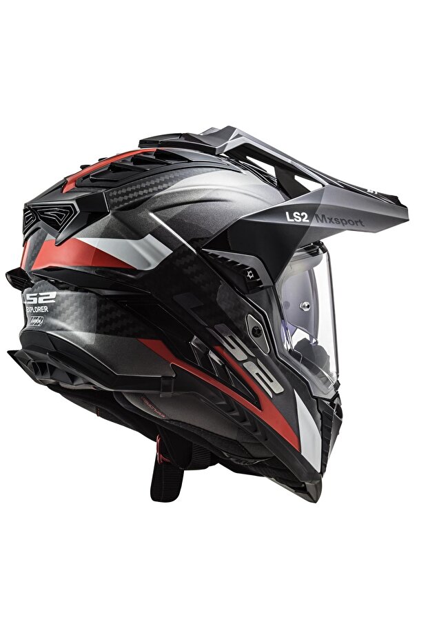 EXPLORER C KARBON FRONTIER TITANIUM KIRMIZI KAPALI KASK - 4