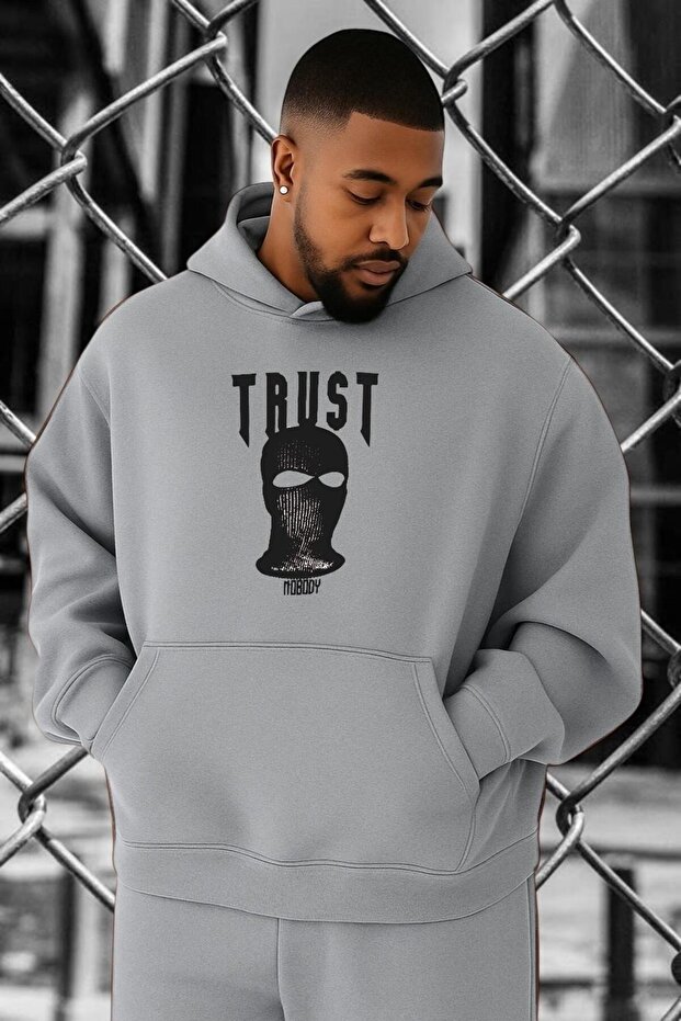 3 Yarn Combed Cotton Trust Printed Large Size Sweatshirt