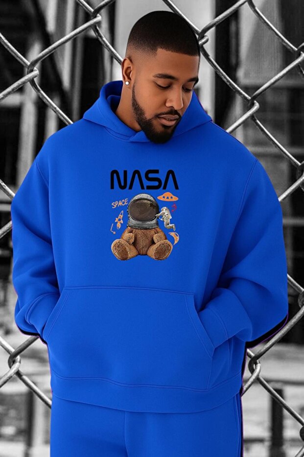 3-Ply Combed Cotton Nasa Printed Large Size Sweatshirt