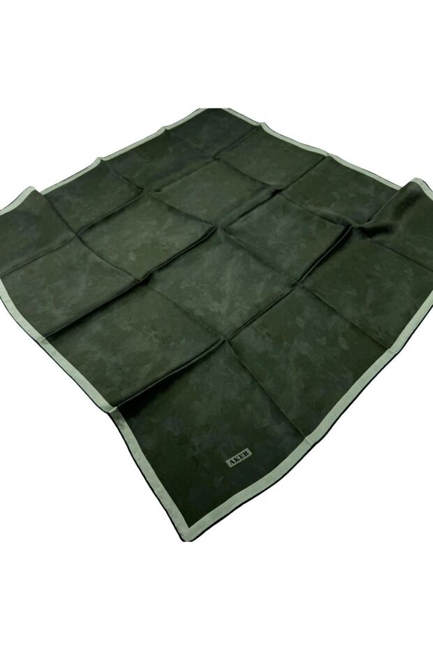 Cloud Pattern Sura Silk Scarf 7208701-352 Cloud Pattern Dark Cagla Green