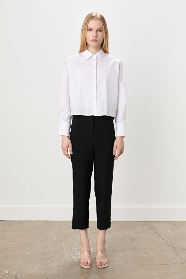 Boru Paça Pantolon Siyah - 1