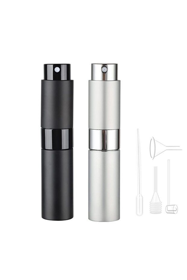 طقم سفر عطر بخاخ 8 مل، زجاجتان بخاخ + قمع واحد، 1