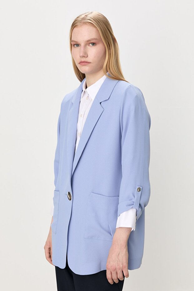 Oversize Blazer Ceket Mavi - 2
