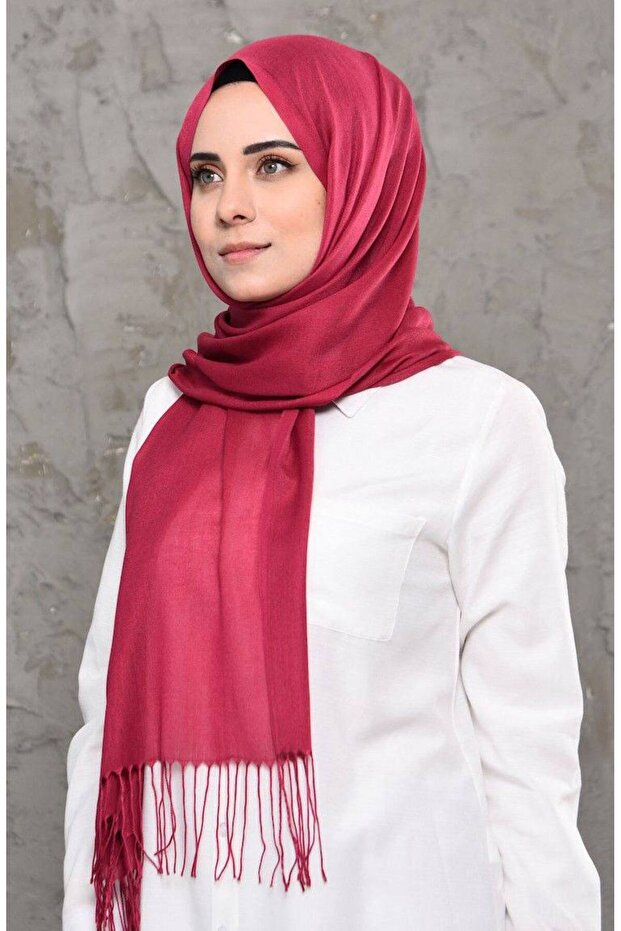 Pashmina Plain Shawl Claret Red