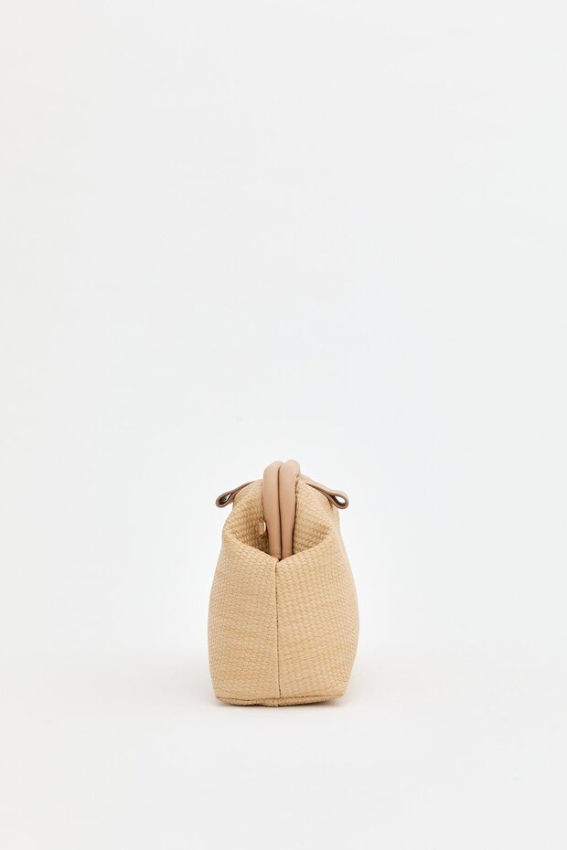 Örgü Çapraz Askılı Çanta Vizon - 3