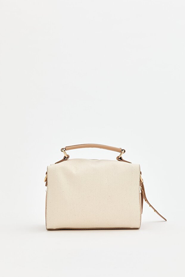 Çapraz Askılı Kanvas Çanta Vizon - 3