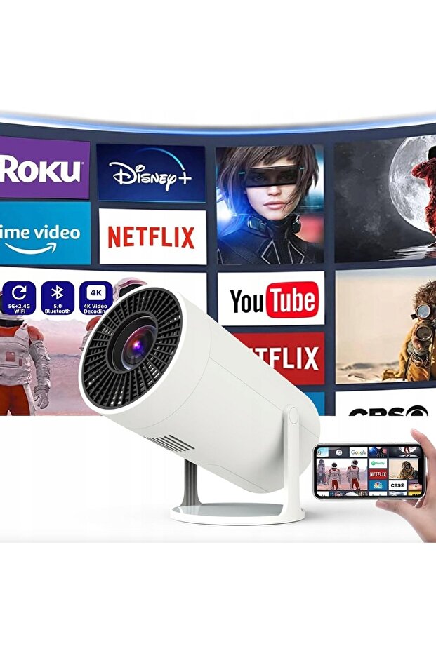 Gaming console with 4K projector, remote, WiFi, Bluetooth, auto image correction, speaker, HDMI/USB - 2
