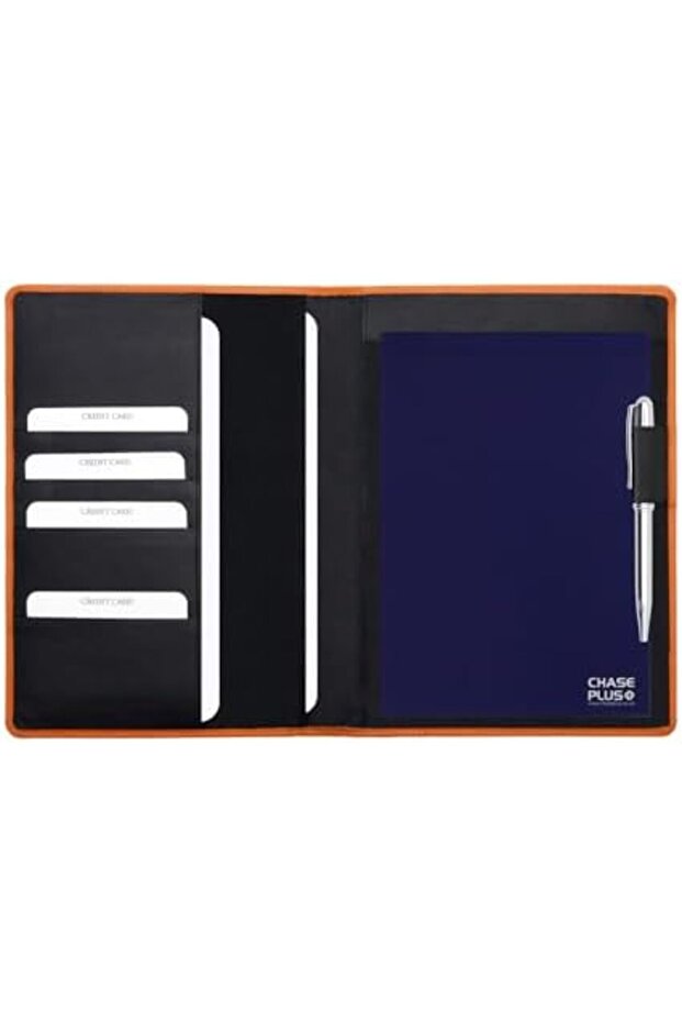 Leather Portfolio for Men and Women, Document File Folder Organizer Padfolio with A5 Note
