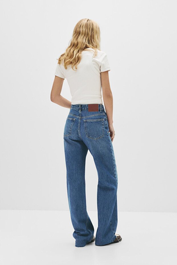 Yüksek bel düz kesim jean - 3