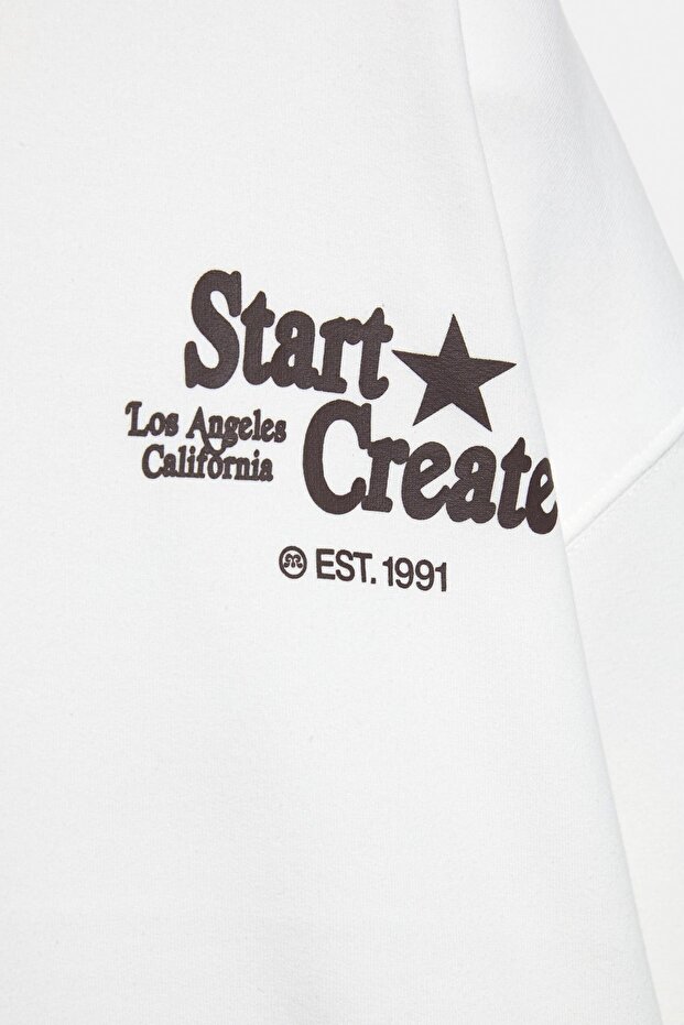 Yıldız desenli kapüşonlu sweatshirt - 7