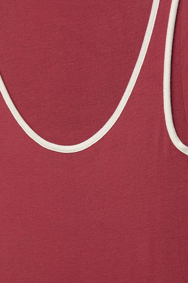 Çift fitilli midi elbise - 7