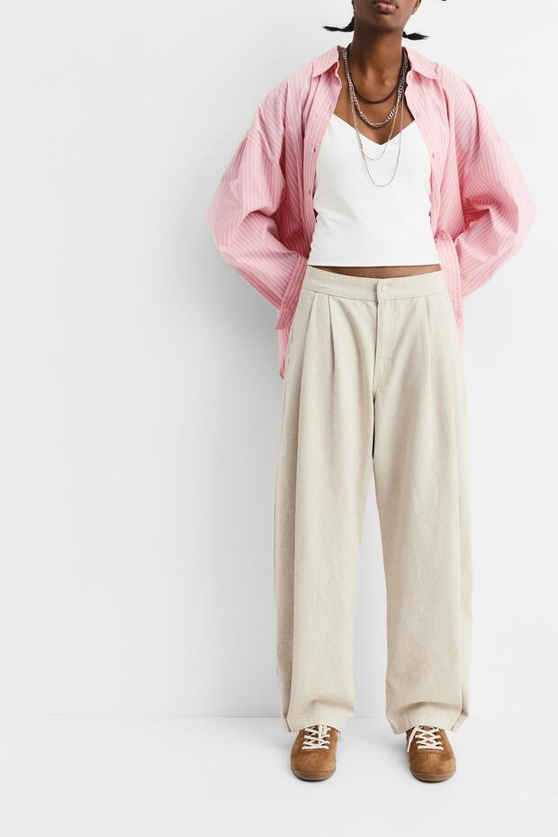 Ketenli Kumaş Pantolon - 3