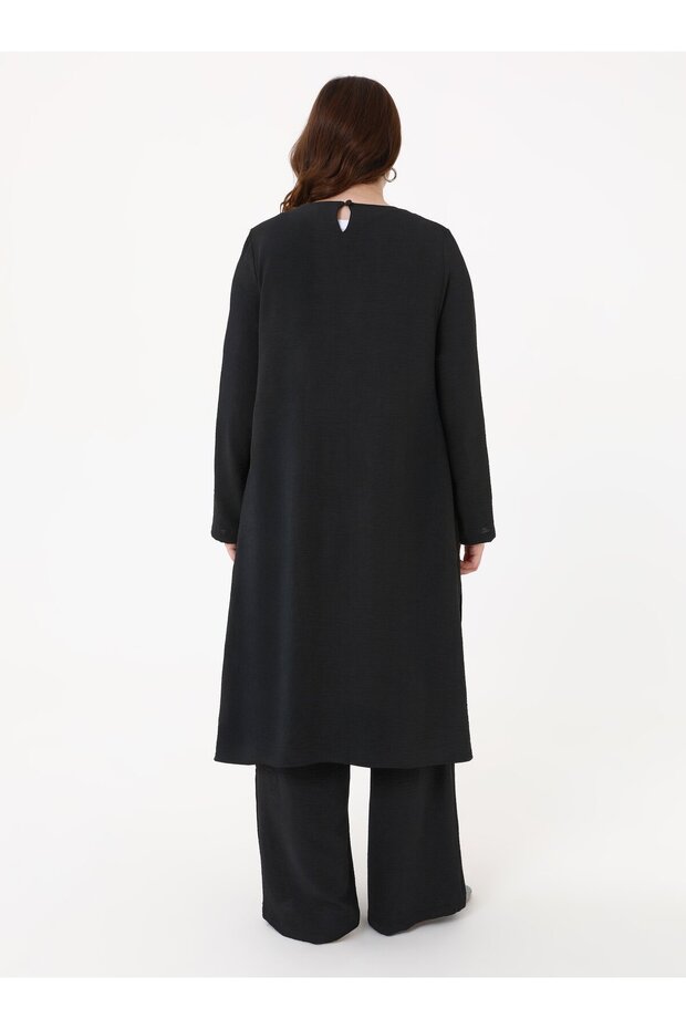 Aerobin Basic Tunic&Pants Plus Size Double Set - Black - - 6