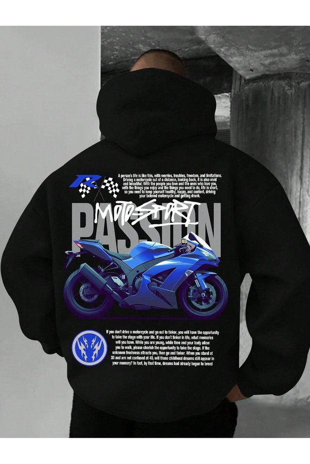 Unisex Women Men Motosport Passion R Printed Hooded Basic Sweatshirt Hoodie