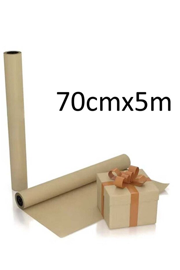 لفة ورق كرافت بنية اللون مثالية لتغليف الهدايا 70 سم × 5 م