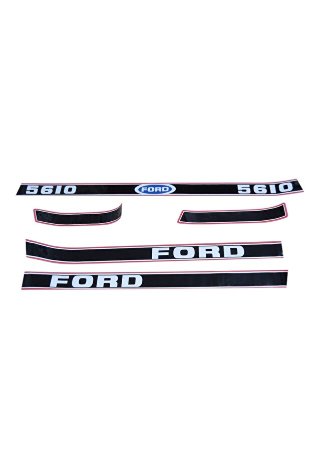 مجموعة حروف جانبية متوافقة مع Ford 5610 باللون الأسود/الأحمر