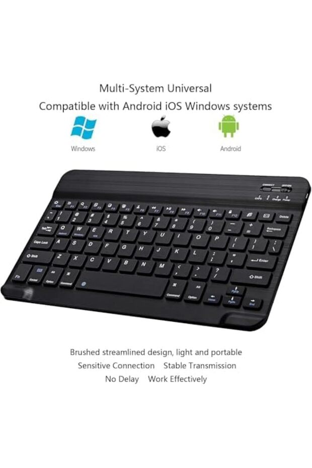 New Ultra-Slim Bluetooth Keyboard Portable Mini Wireless Keyboard Rechargeable Compatible for Apple - 3