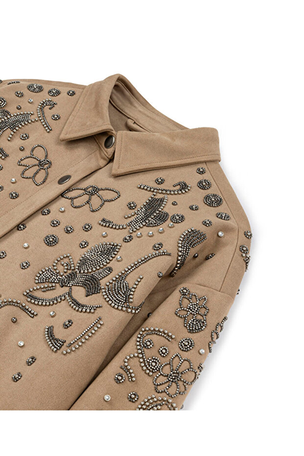 İŞLEMELİ GÖMLEK CEKET - 4