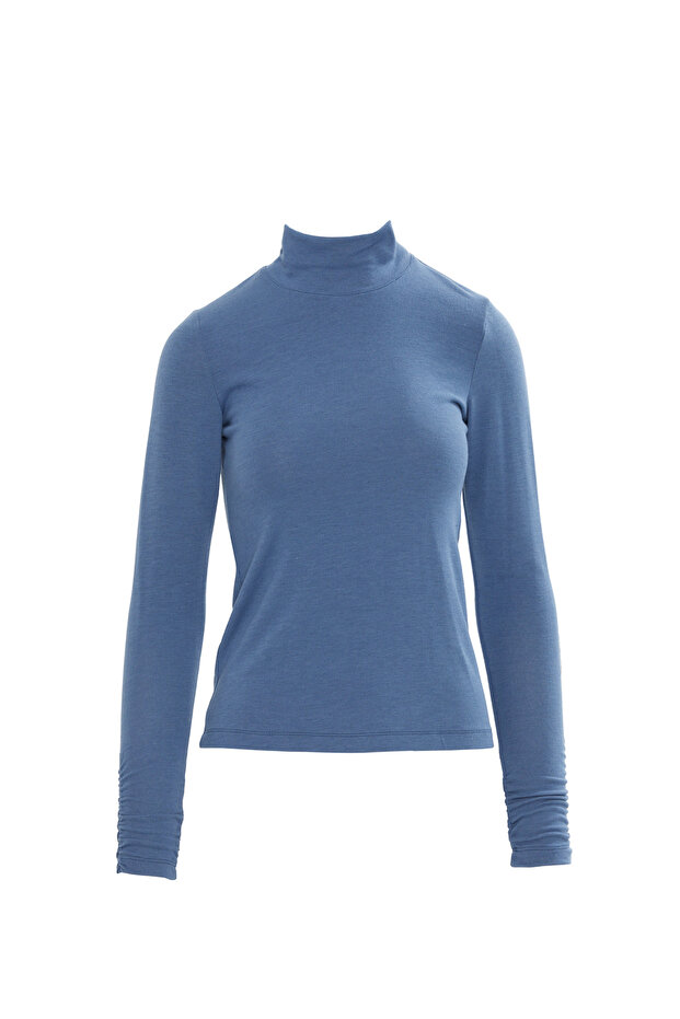 Dik Yaka Triko Bluz - 1