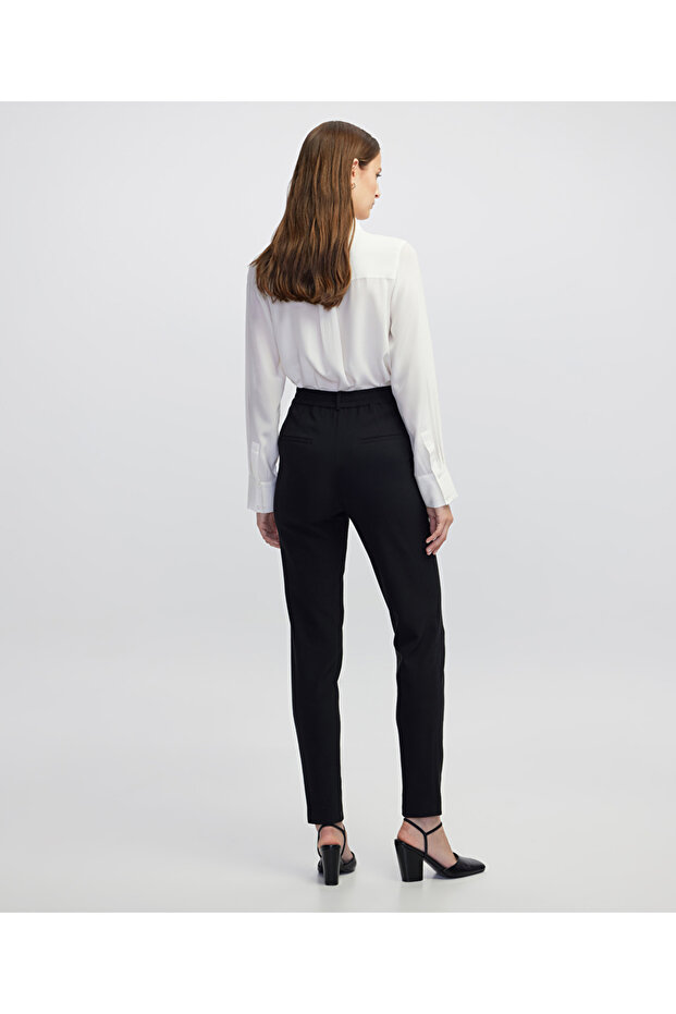 Nervürlü ipek gömlek - 6