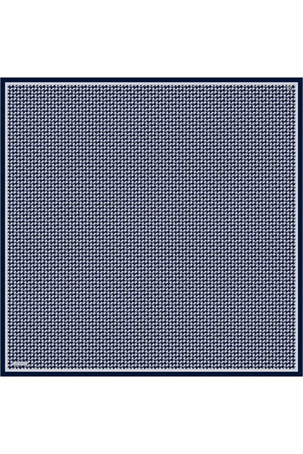 İpek Eşarp 2026 Kış - 9417-03 Lacivert Gri Twill - 2