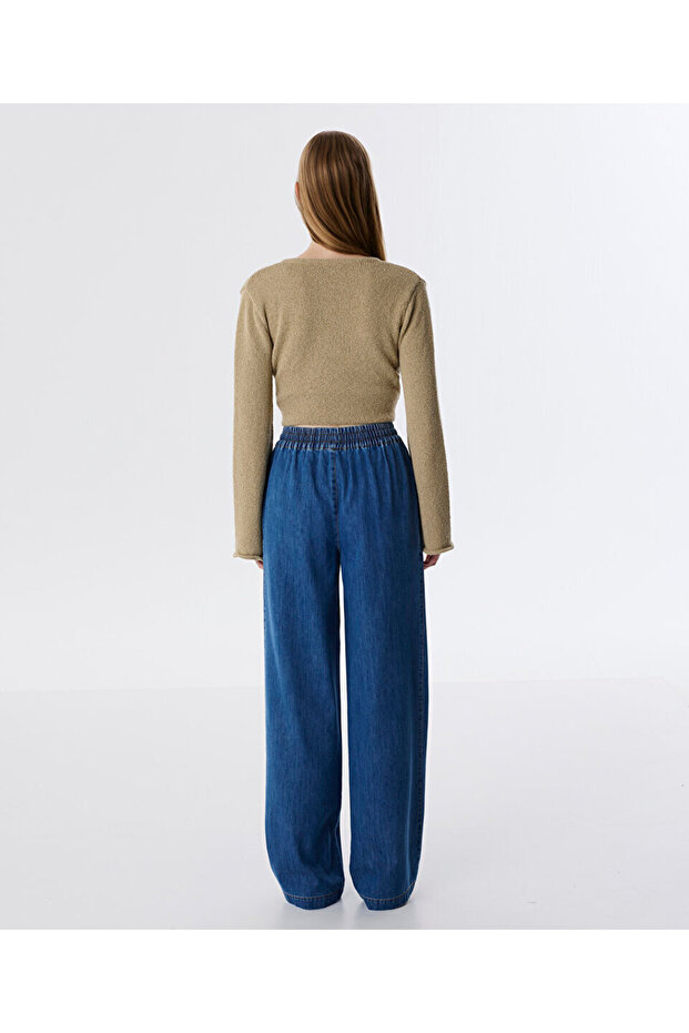 ELASTİK BEL JEAN PANTOLON - 5