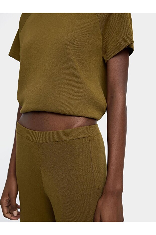 Elastik Bel Örme Pantolon - 5