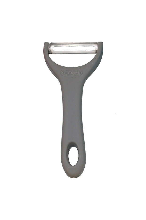 Matte Gray Slingshot Peeler – Stainless German Steel, Ergonomic Handle, Two-Way Use