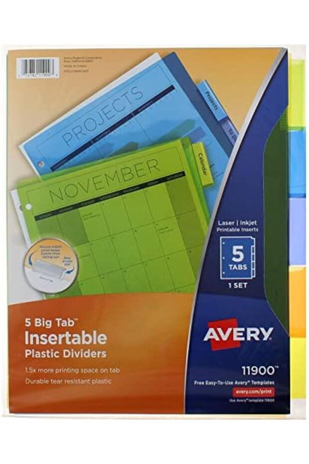 فواصل بلاستيكية قابلة للإدخال بعلامات تبويب كبيرة - 1