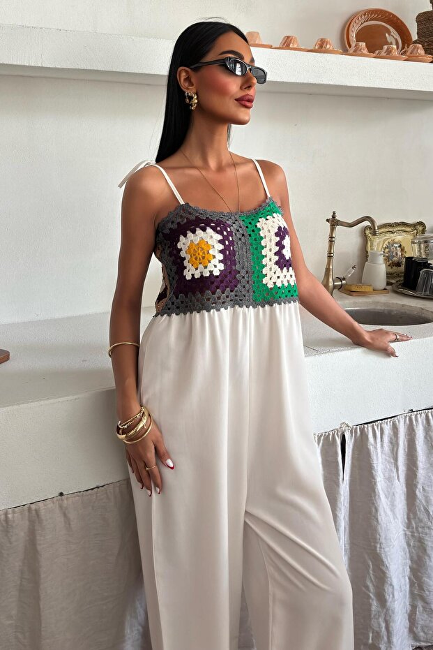 Jasmin Linen Jumpsuit with Draping 1280-08 R10-C-K5 - 1