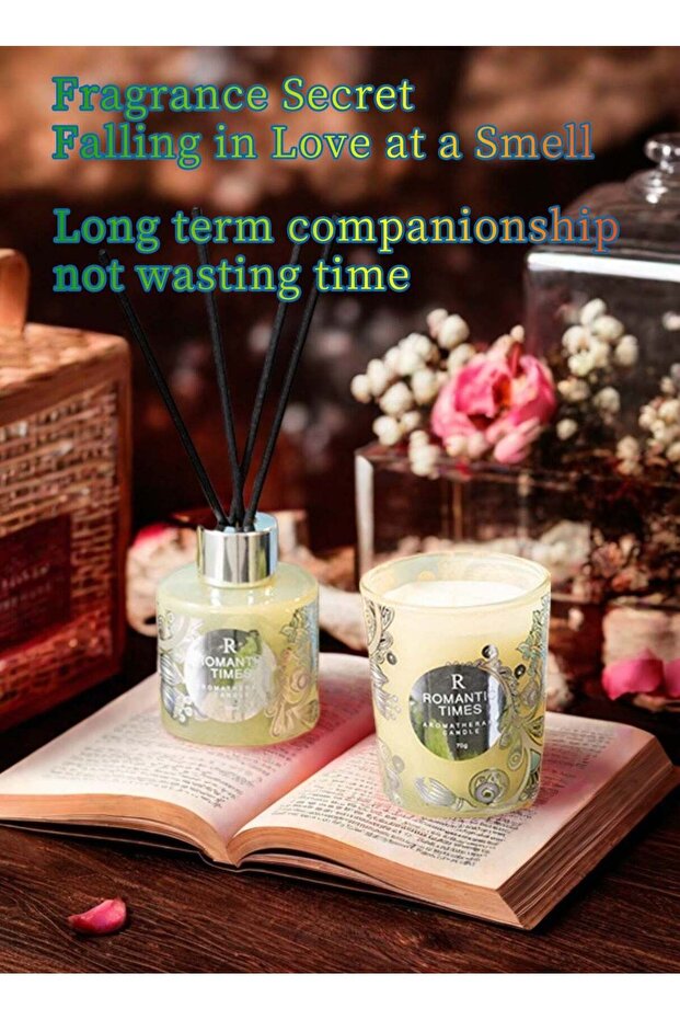 Scented Candle (Aromatherapy Candle) with Aroma Fragrance Oil Gift Box - Orchid and Jasmine