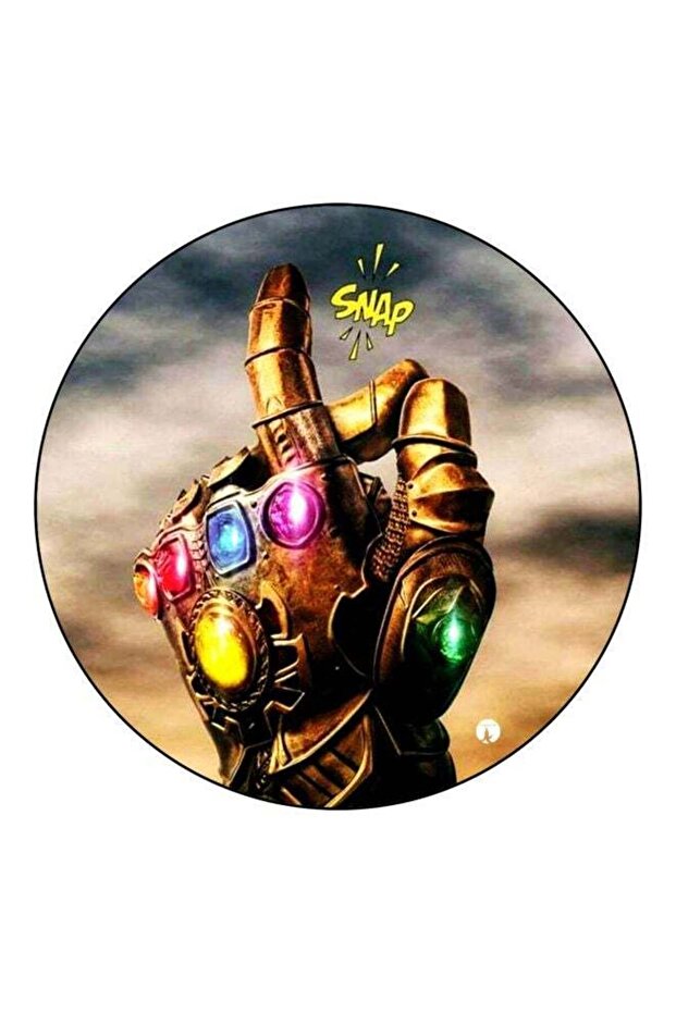 Thanos Gauntlet Printed Fridge Magnet Gold/Green/Red 5.5cm
