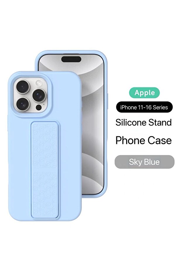 Apple iPhone 15 Case – Shockproof Silicone Case, Kickstand Grip, Camera Protection, Slim Fit.