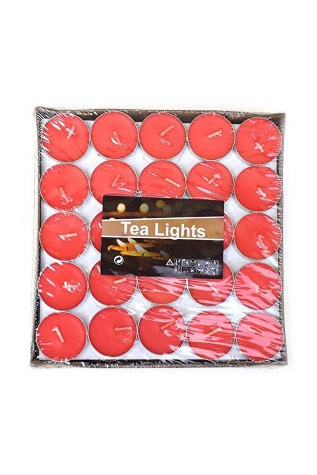 100 Pieces Tea light Candles Red 4x2inch