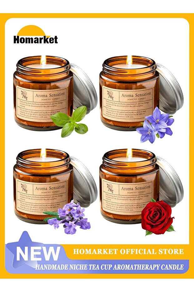 4 Pack Candles for Home Scented, Lavender Candles Set, Aromatherapy Jar Candles for Home,80ml 45-50