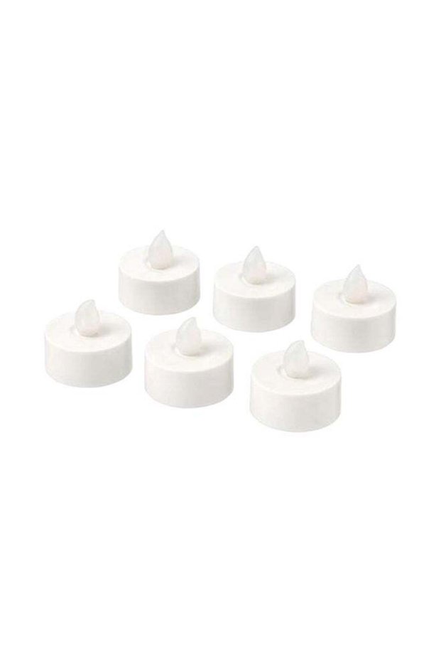 6-Piece Led Tealight Set White 5.9x2.95cm