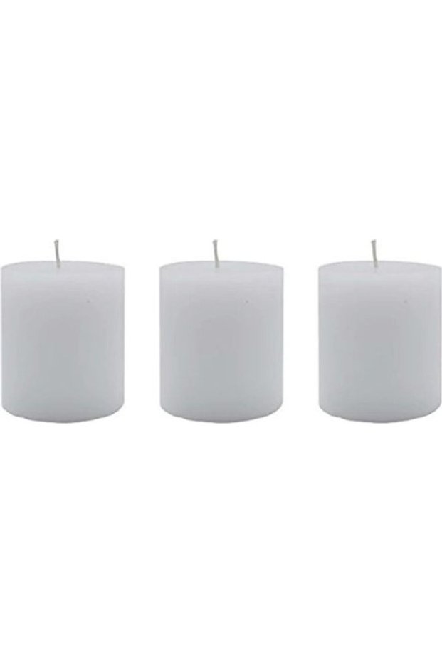 3-Pack Smokeless Scented Piller Candle White