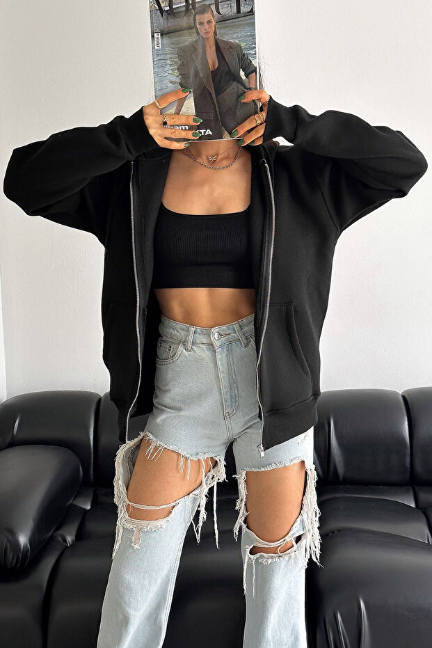 Unisex Zippered Hooded Sweatshirt – Casual Street Style