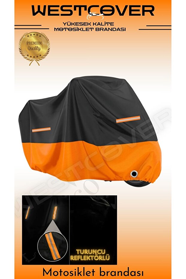 Arora Ar 170-20 Elegant Rear Bag Compatible (Orange-Black) Reflective Motorcycle Cover, Cover
