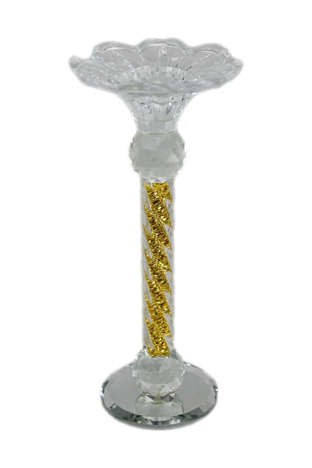 Crystal Candle Holder Glass Stand Tea Light Candlestick Classic Decor For Home Office Table Wedding