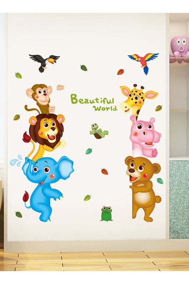 Cartoon Removable Wall Sticker Multicolour 60x40cm