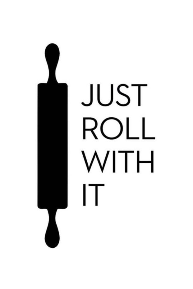 Just Roll With It Printed Wall Sticker Black 40x90cm