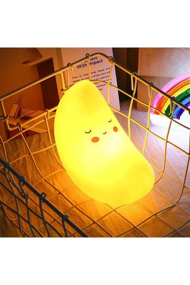 Moon Shaped Decorative Light Yellow 16x8.50x11.50centimeter