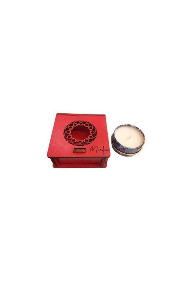 Scented Candle In Wood Crafted Box - Peach Elegance - Small