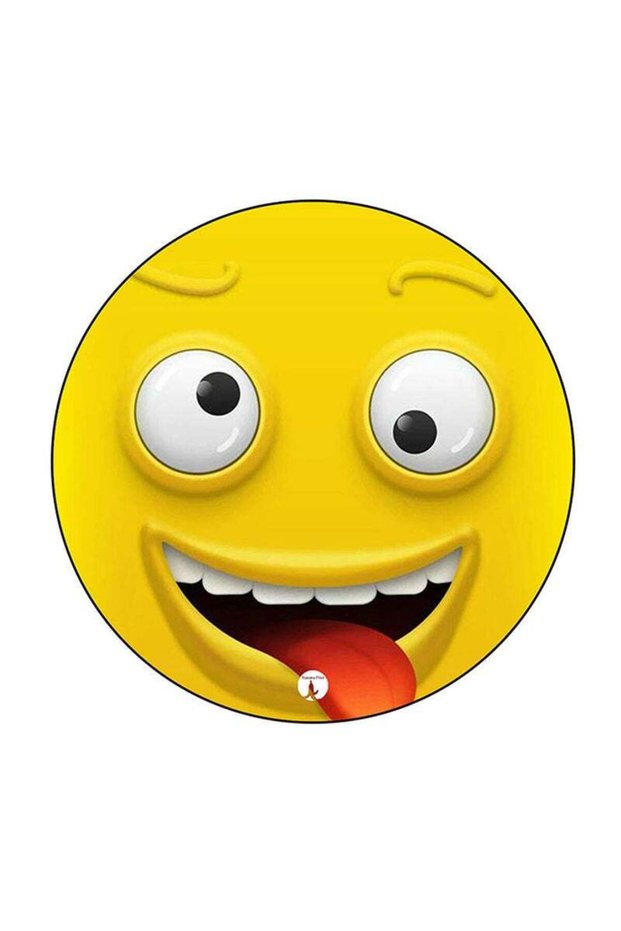 Funny Face Printed Fridge Magnet Round Multicolour