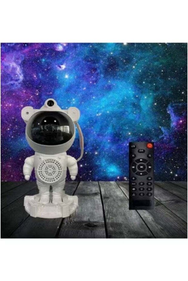 Astronaut Galaxy Projector Lamp with Built-In Speaker, Timer & Remote Control – USB Powered Starry